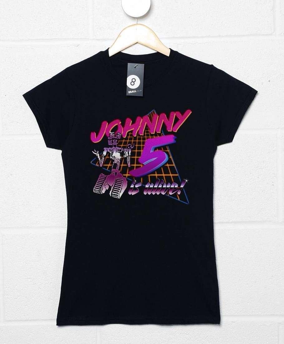 80's Style Johnny 5 Is Alive Fitted Womens T-Shirt product image 1