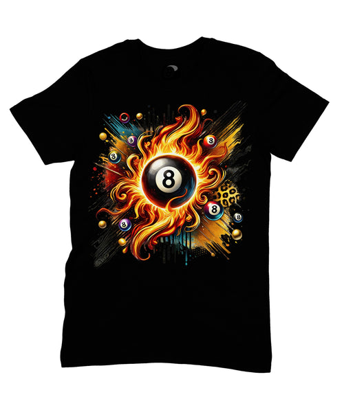 8 Ball Flame Burst Graphic T‑Shirt - 100% Cotton Unisex product image 2