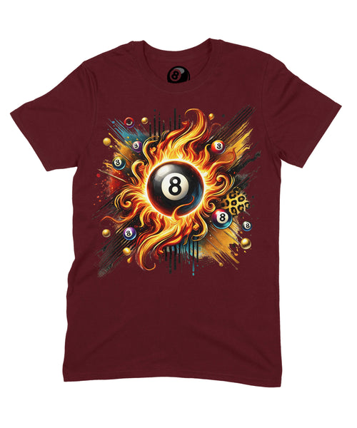 8 Ball Flame Burst Graphic T‑Shirt - 100% Cotton Unisex product image 1