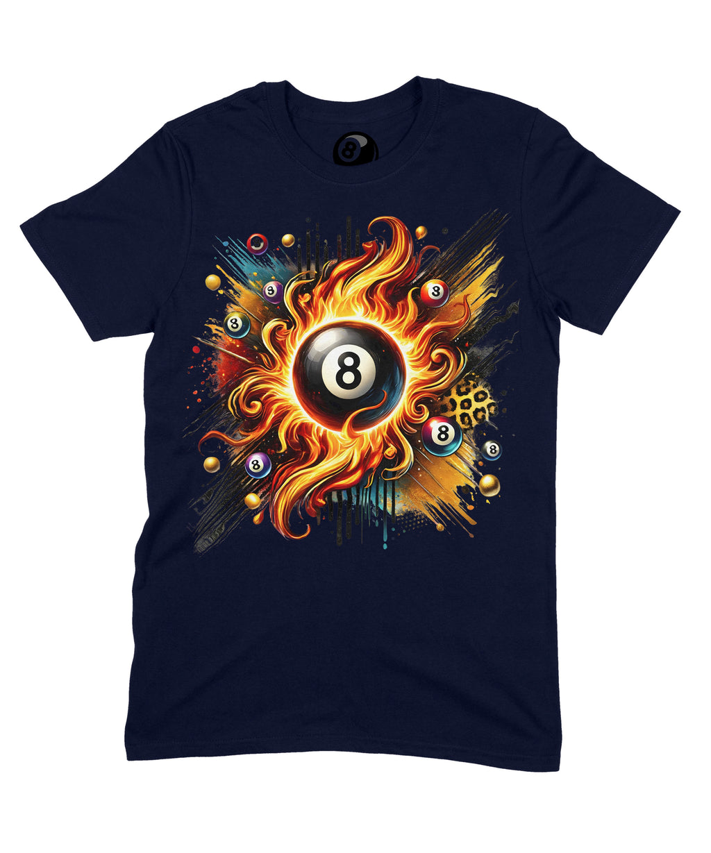 8 Ball Flame Burst Graphic T‑Shirt - 100% Cotton Unisex product image 3
