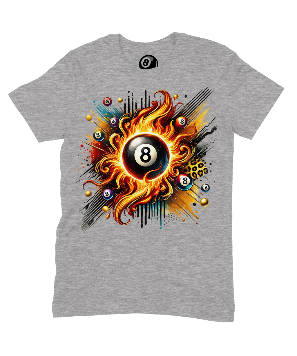 8 Ball Flame Burst Graphic T‑Shirt - 100% Cotton Unisex product image 4