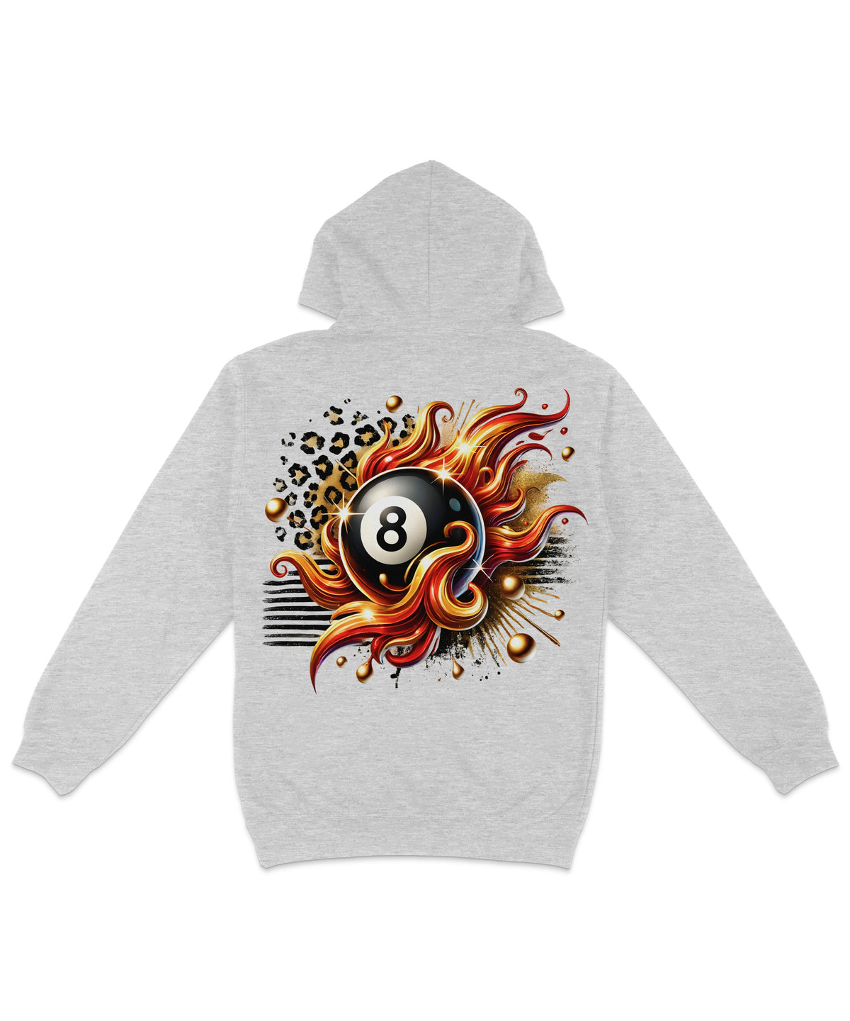 8 Ball In Flames Back Printed Hoodie product image 3