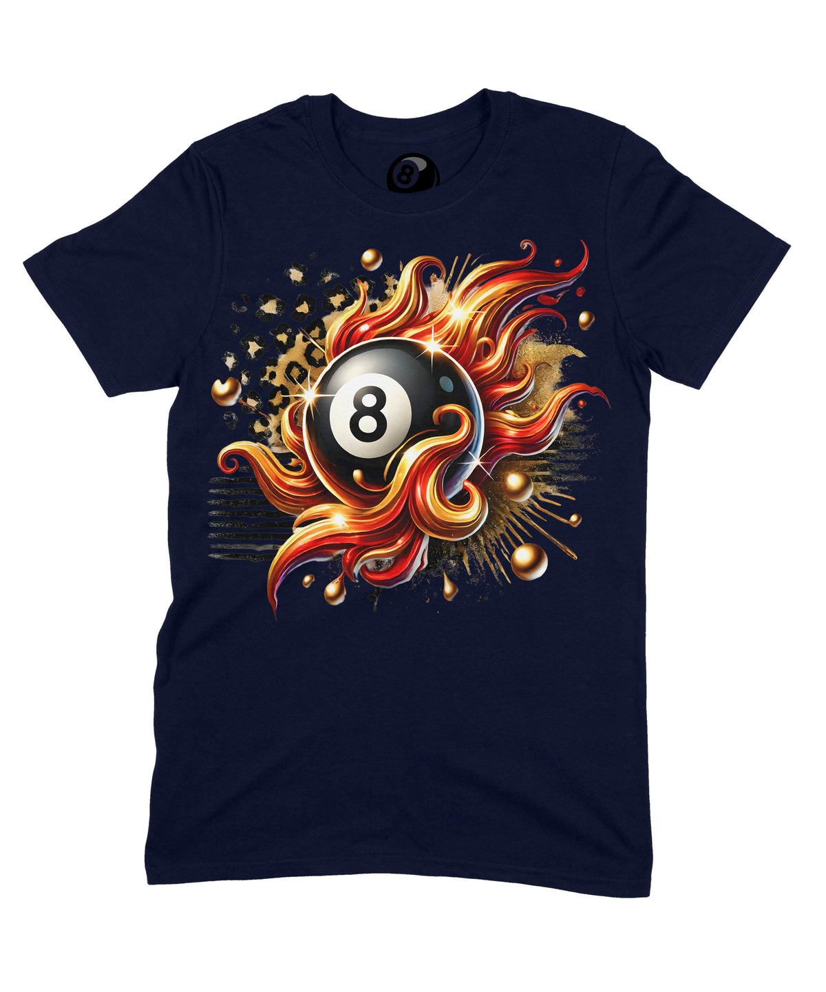 8 Ball In Flames Graphic T‑Shirt – 100% Cotton Unisex Pool product image 1