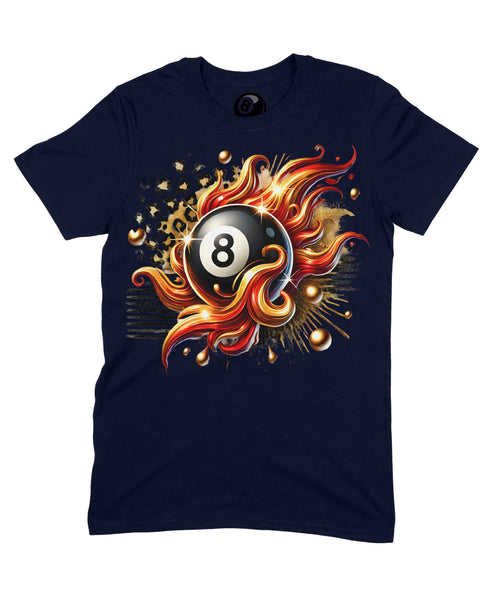 8 Ball In Flames Graphic T‑Shirt – 100% Cotton Unisex Pool product image 1