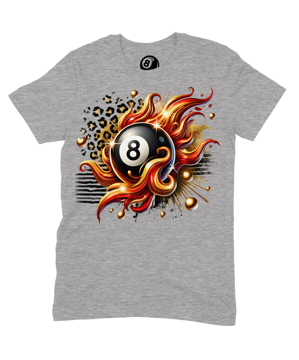 8 Ball In Flames Graphic T‑Shirt – 100% Cotton Unisex Pool product image 4