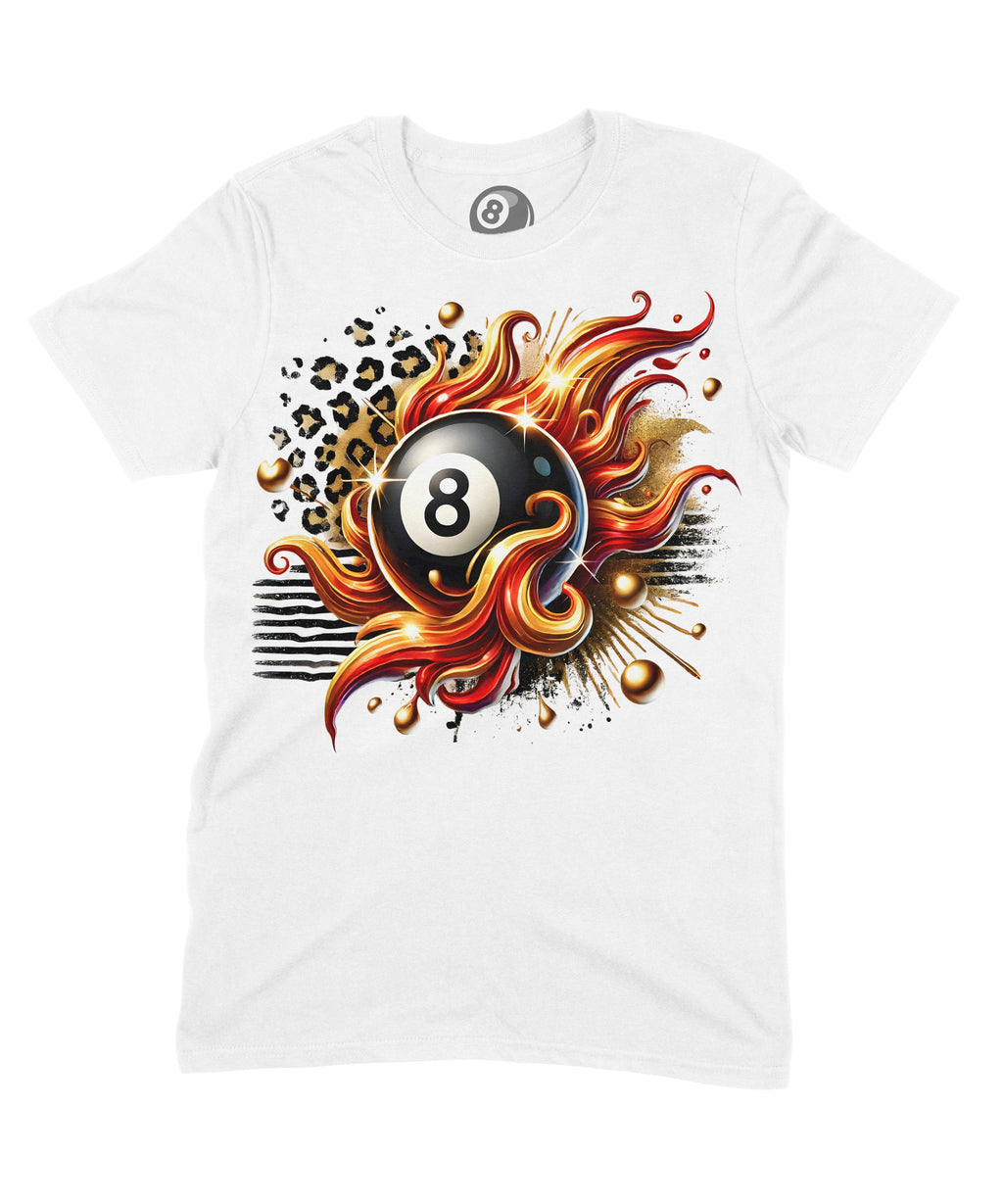 8 Ball In Flames Graphic T‑Shirt – 100% Cotton Unisex Pool product image 5