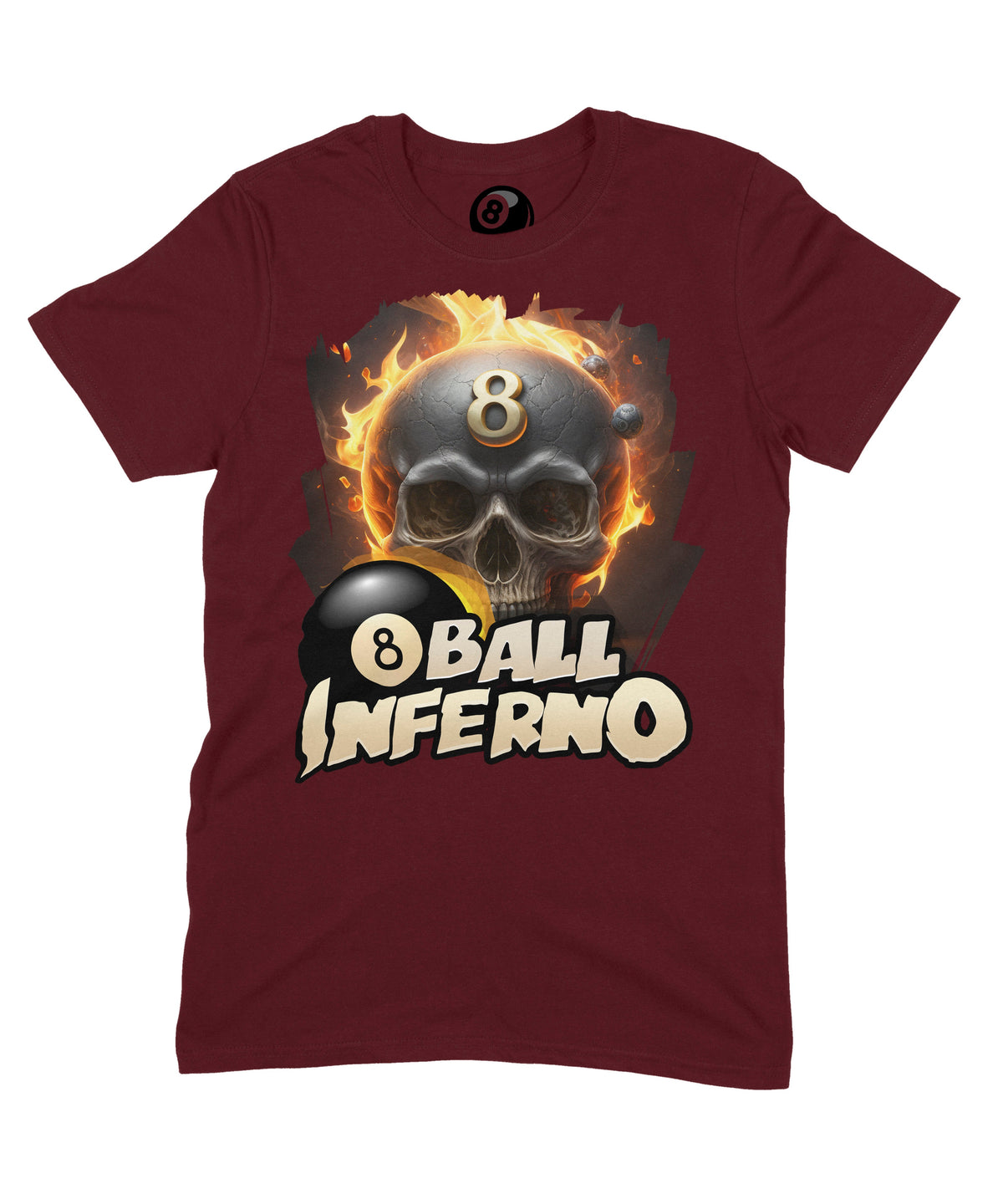 8 Ball Inferno Graphic T‑Shirt – 100% Cotton Unisex Pool & product image 2