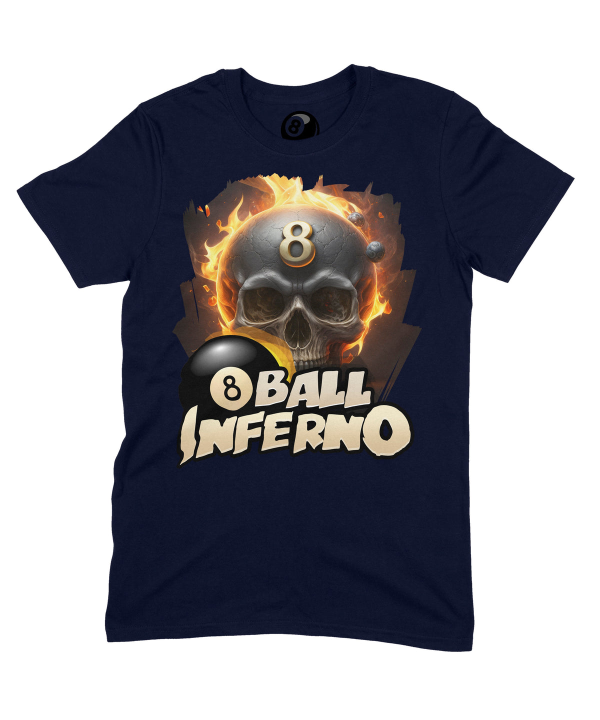 8 Ball Inferno Graphic T‑Shirt – 100% Cotton Unisex Pool & product image 3