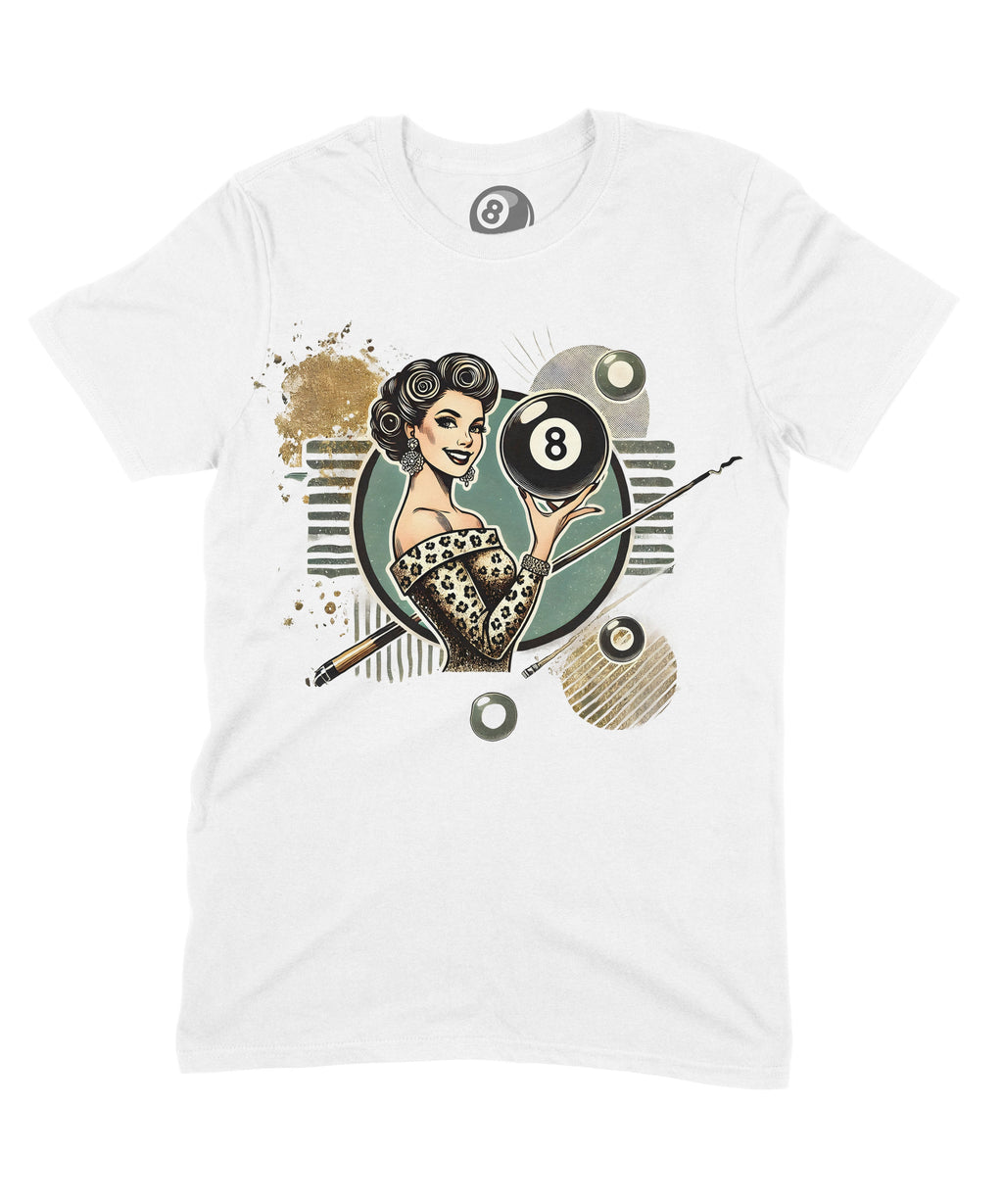 8 Ball Pin-Up Graphic T‑Shirt – Retro Billiards Unisex Tee product image 1