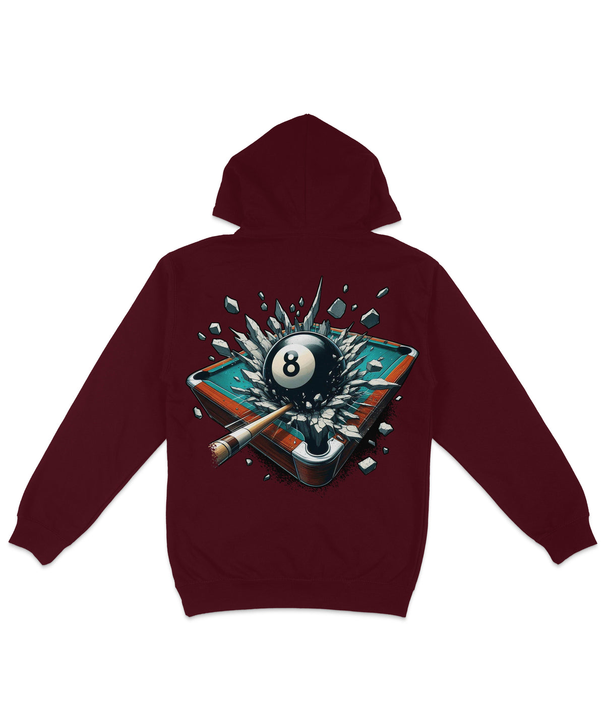 8 Ball Pool Table Back Printed Hoodie product image 3