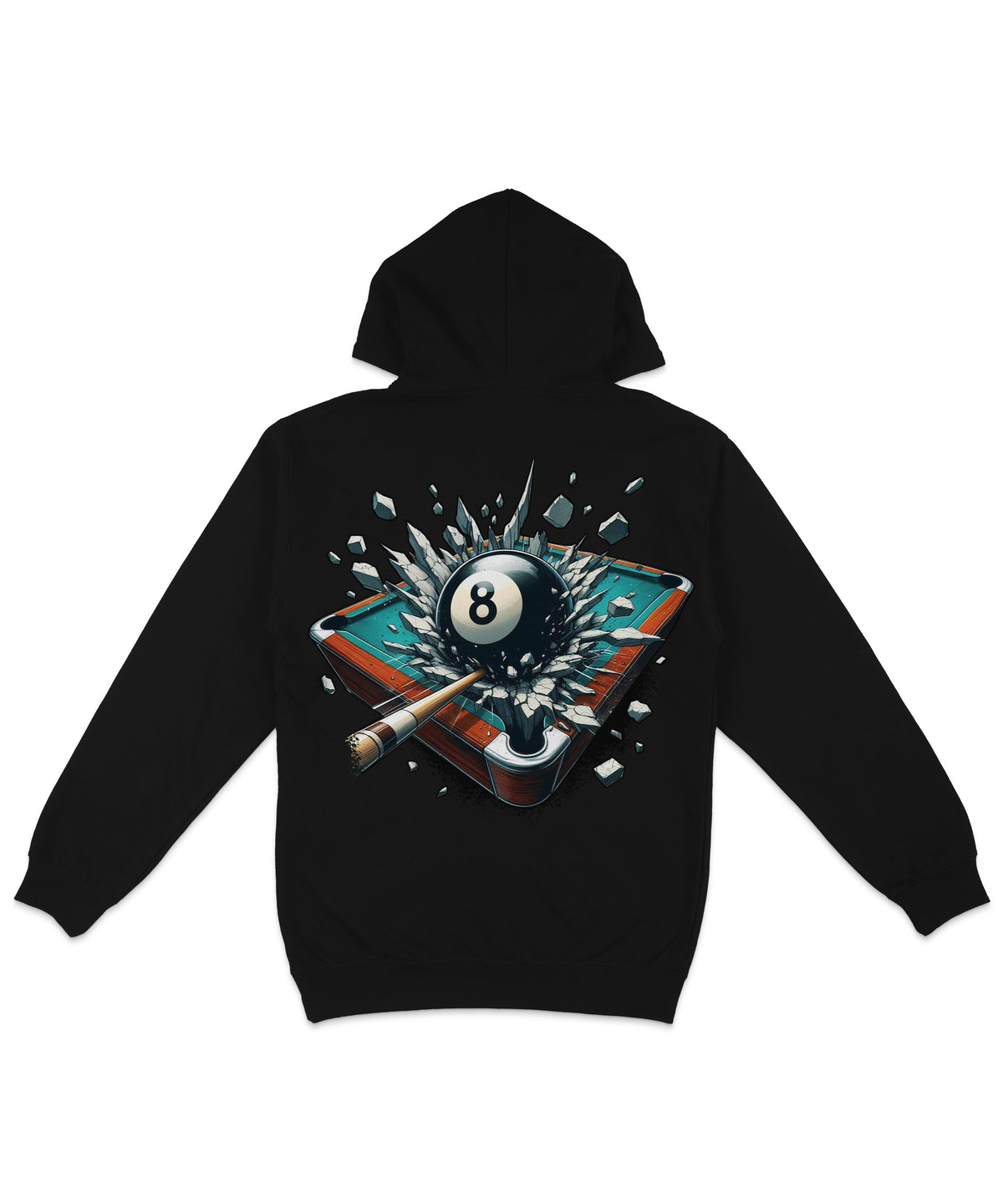 8 Ball Pool Table Back Printed Hoodie product image 2
