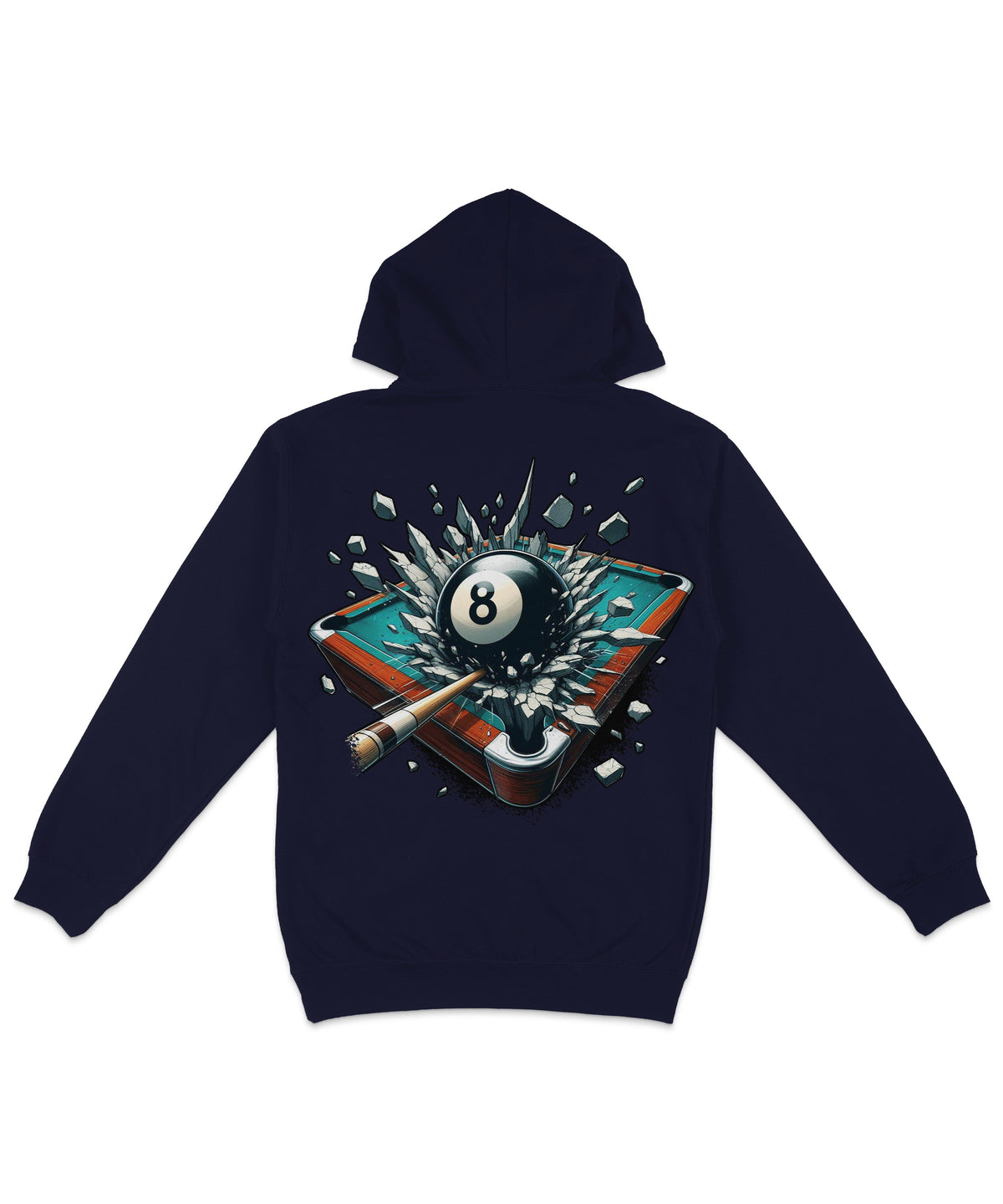 8 Ball Pool Table Back Printed Hoodie product image 4