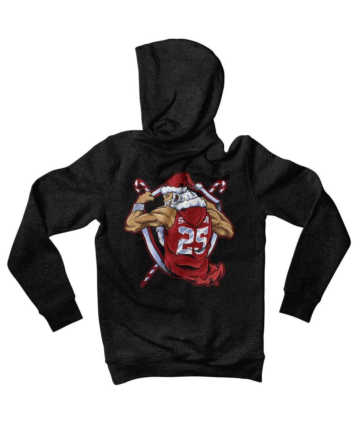 Athletic Old Man Santa Back Printed Christmas Hoodie product image 2