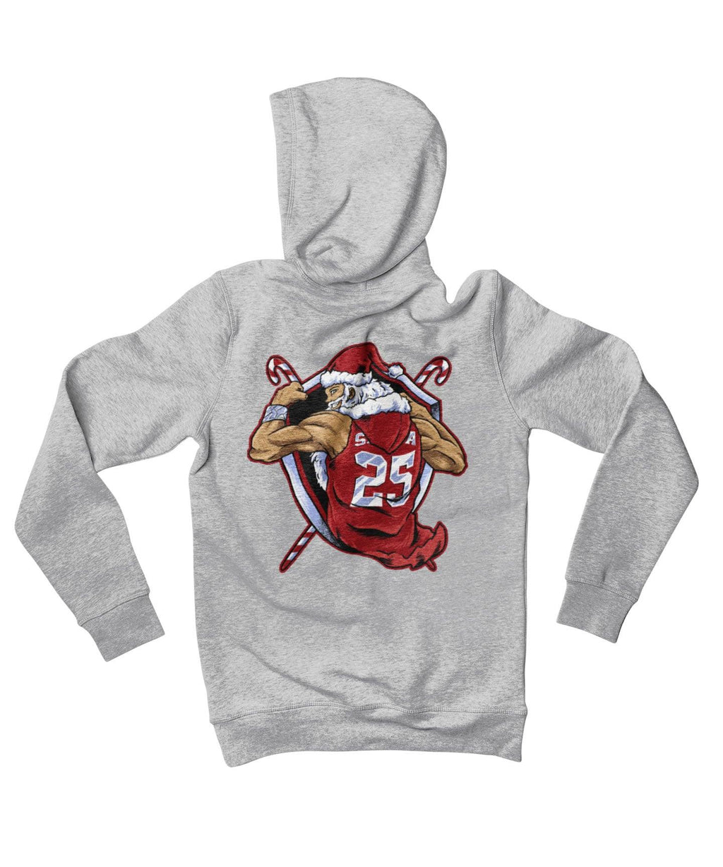 Athletic Old Man Santa Back Printed Christmas Hoodie product image 3