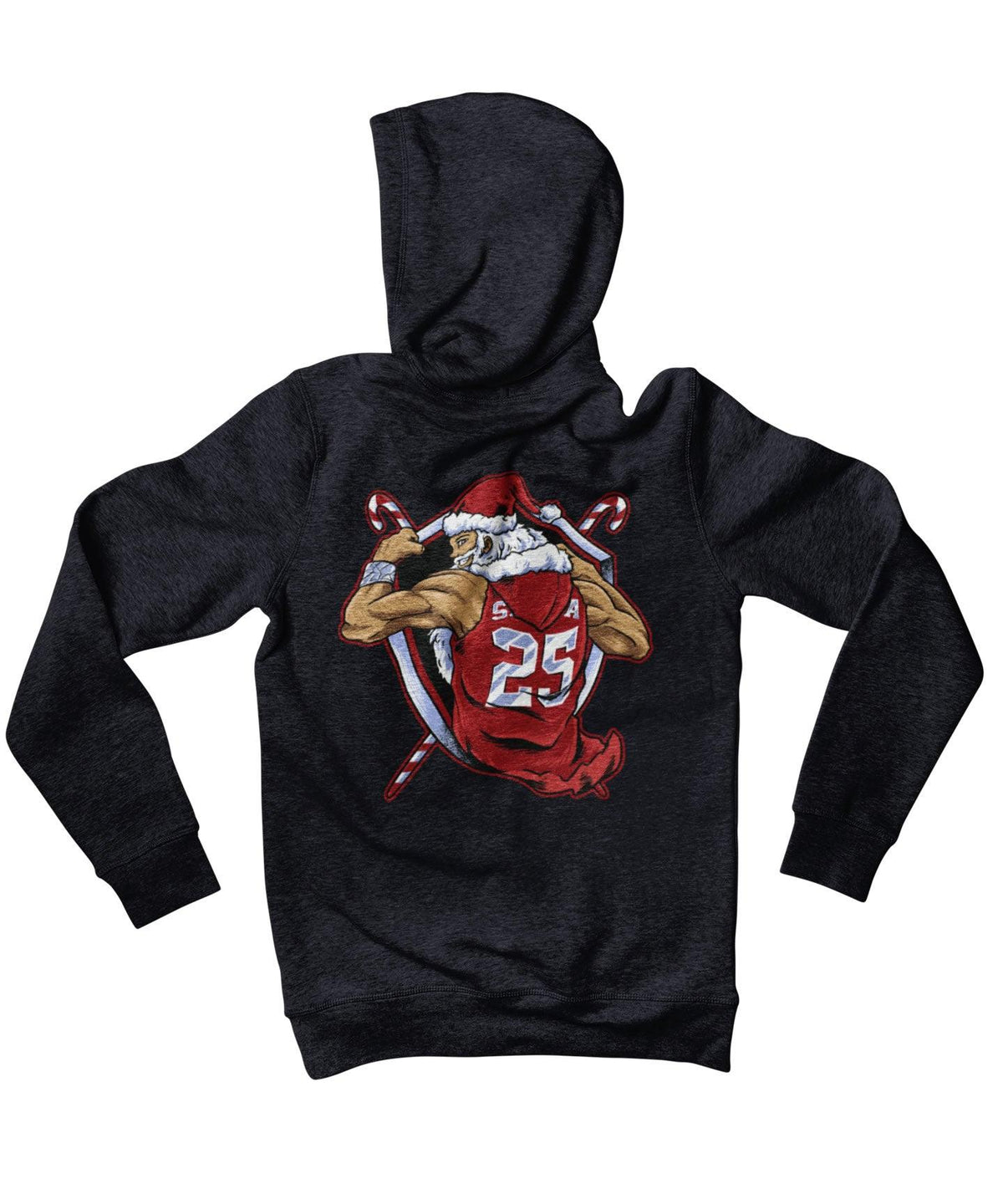Athletic Old Man Santa Back Printed Christmas Hoodie product image 4
