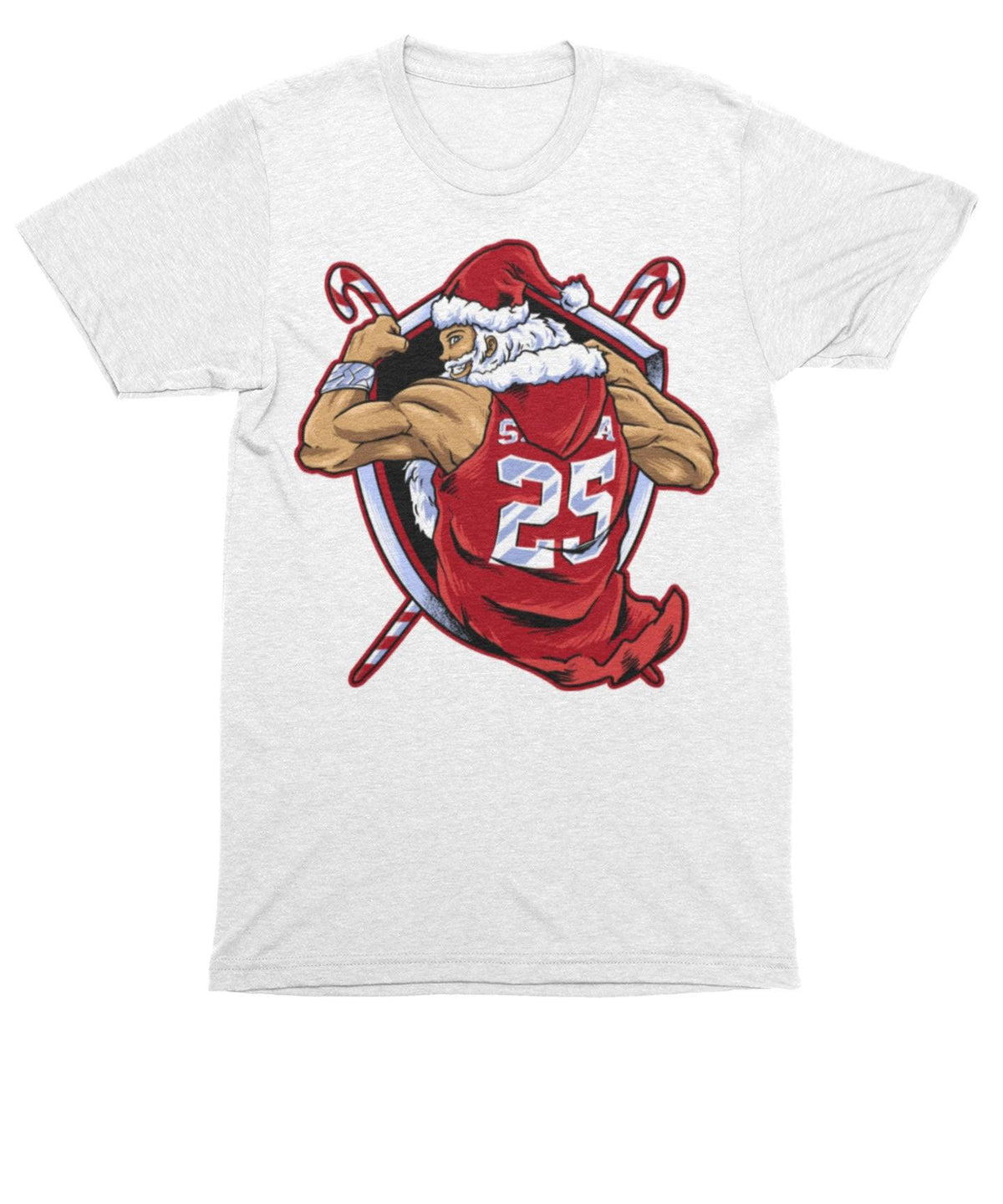Athletic Old Man Santa Unisex Christmas T-Shirt product image 2