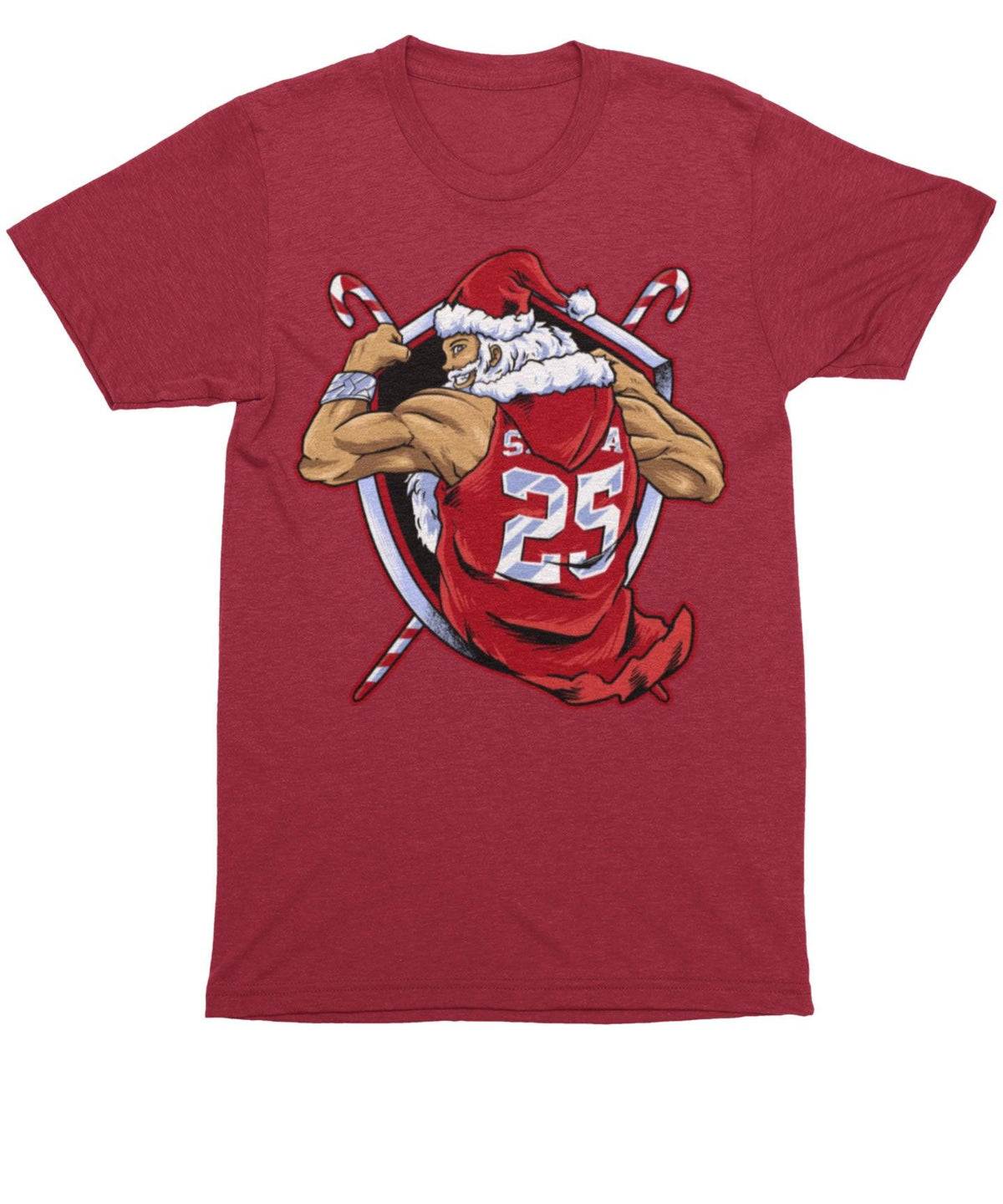 Athletic Old Man Santa Unisex Christmas T-Shirt product image 3