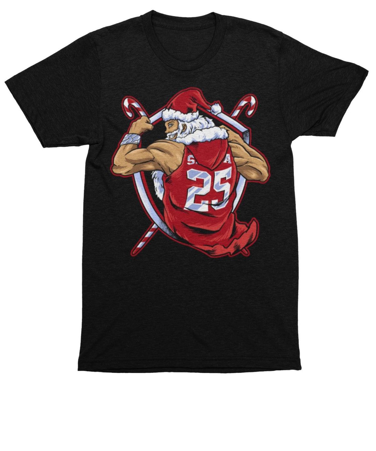 Athletic Old Man Santa Unisex Christmas T-Shirt product image 1
