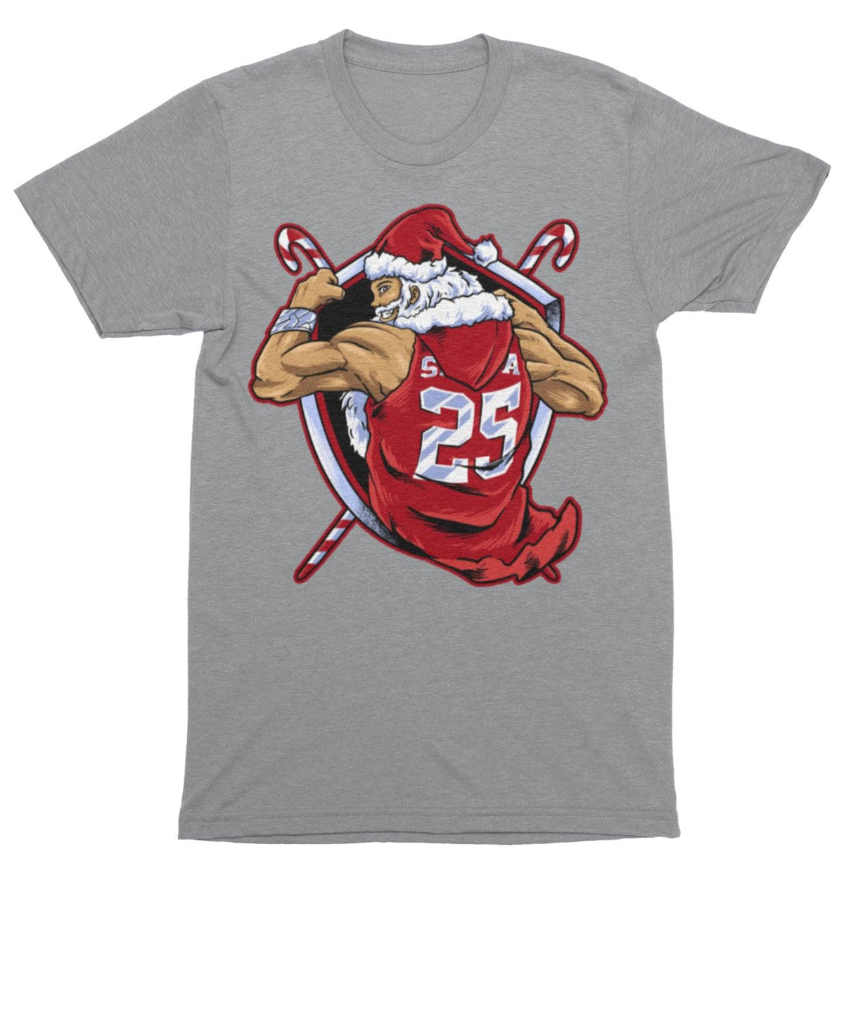 Athletic Old Man Santa Unisex Christmas T-Shirt product image 4