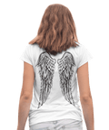 Back Printed Tattoo Style Angel Wings T-Shirt for Women product image 1