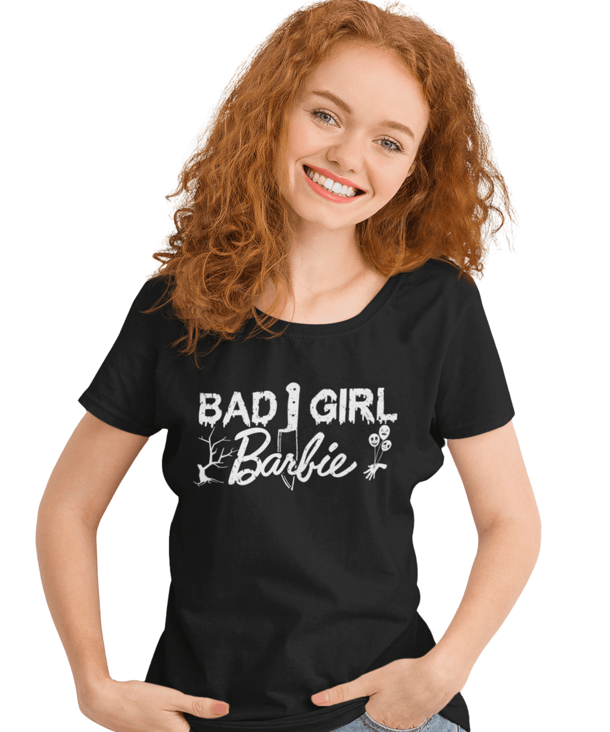 Bad Girl Barbie Adult Unisex Oversize Black or White T-Shirt product image 2