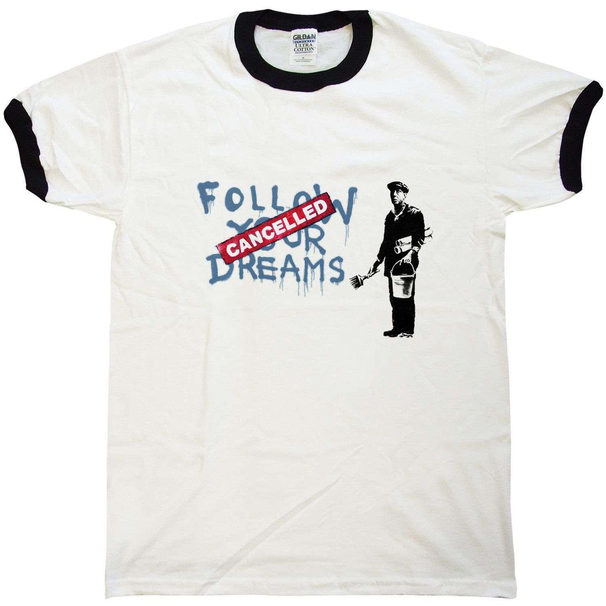 Banksy Ringer Follow Your Dreams T-Shirt product image 1