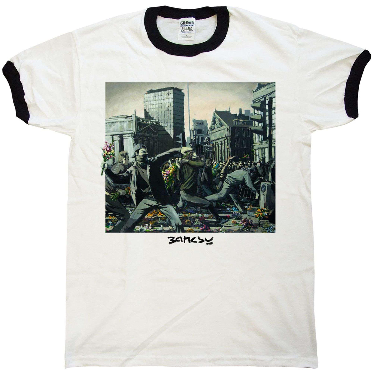 Banksy Ringer Riot Painting T-Shirt product image 1