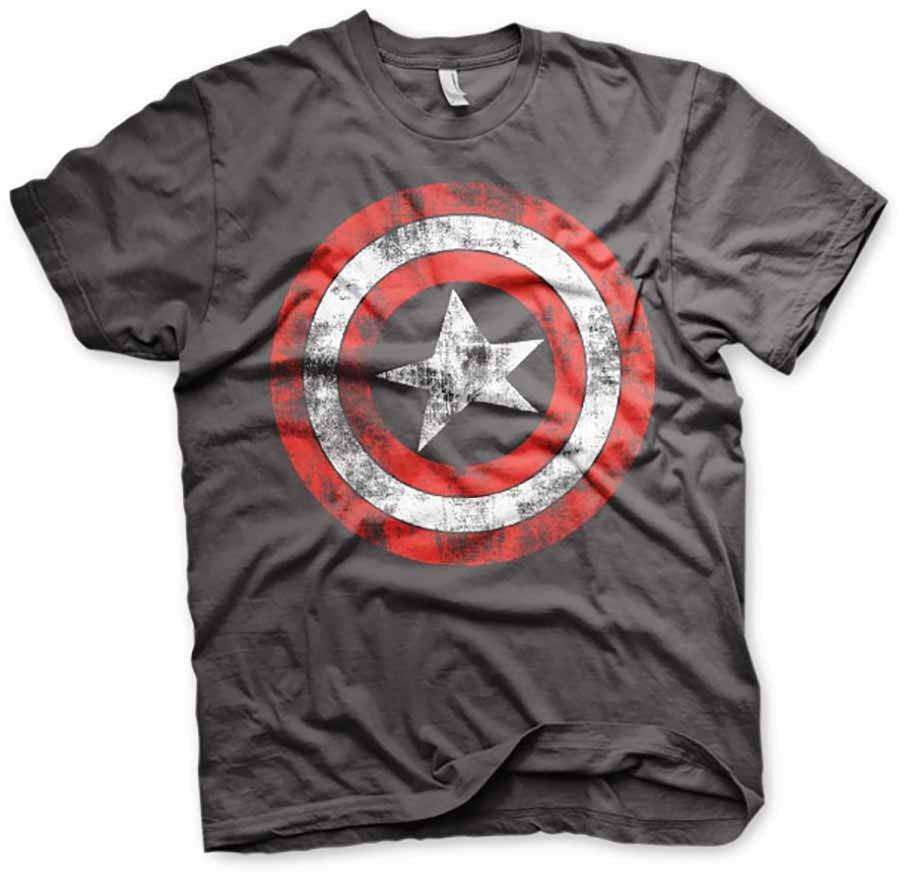 Captain America Distressed Shield T-Shirt product image 1