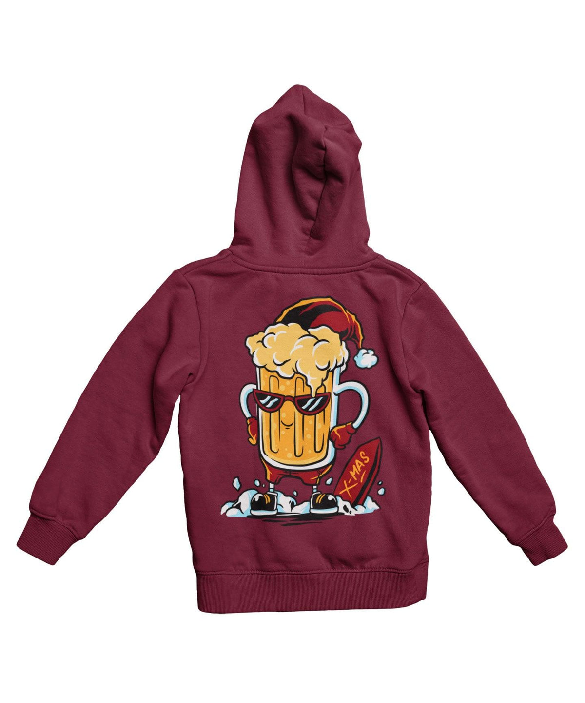 Christmas Beer Fun Santa Back Printed Hoodie product image 1