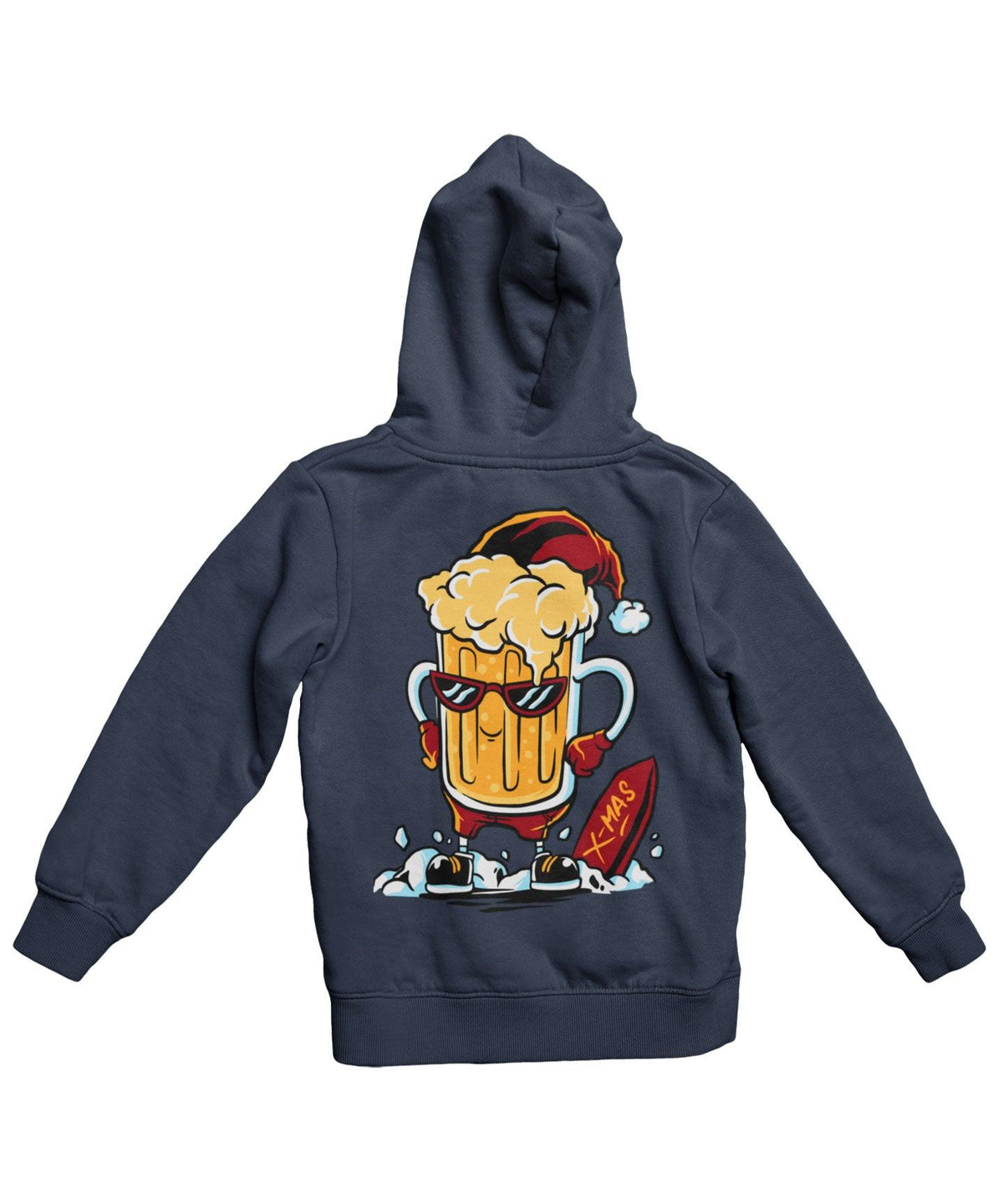 Christmas Beer Fun Santa Back Printed Hoodie product image 4