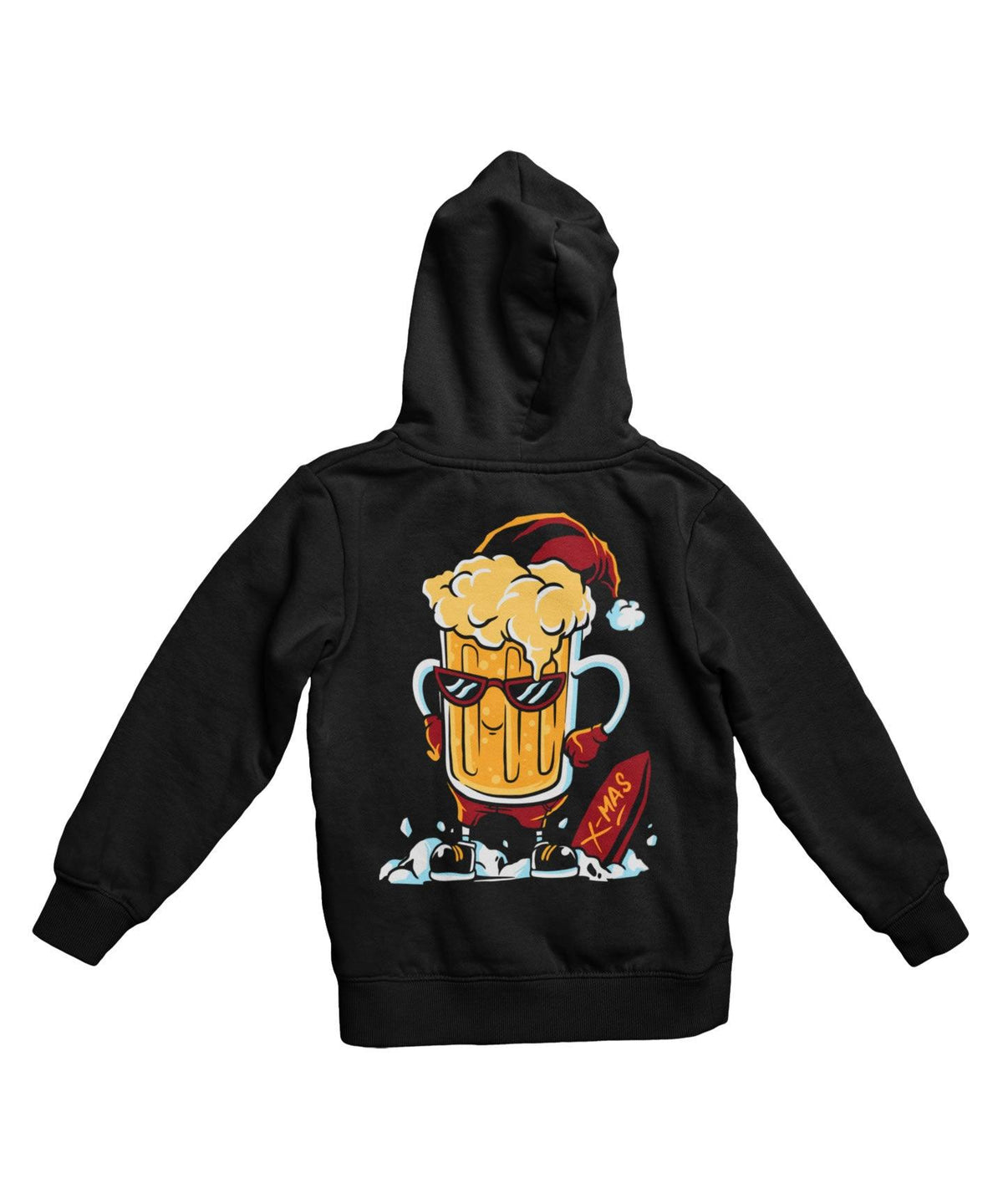 Christmas Beer Fun Santa Back Printed Hoodie product image 2