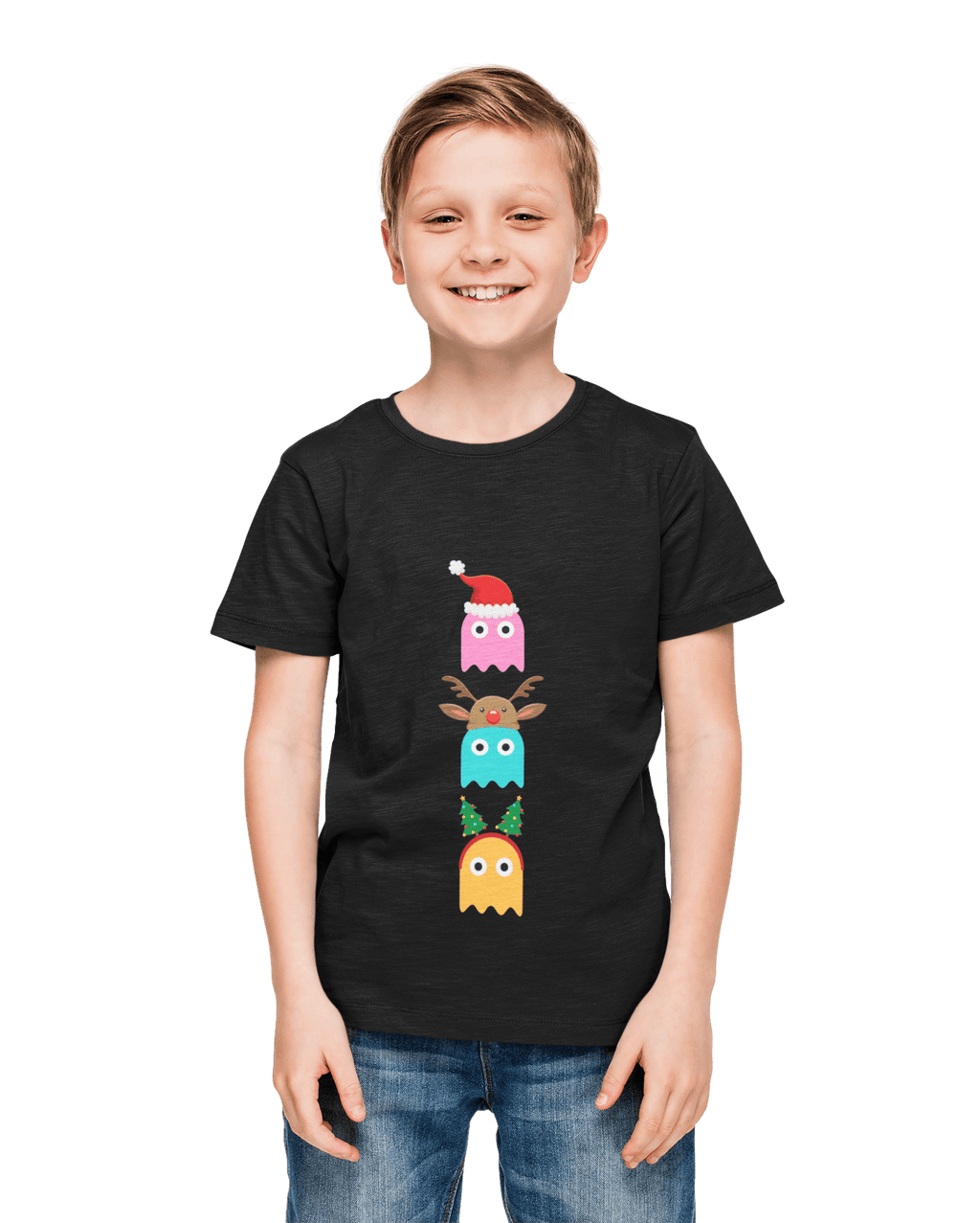 Christmas Ghost Munching Kids T-Shirt product image 1
