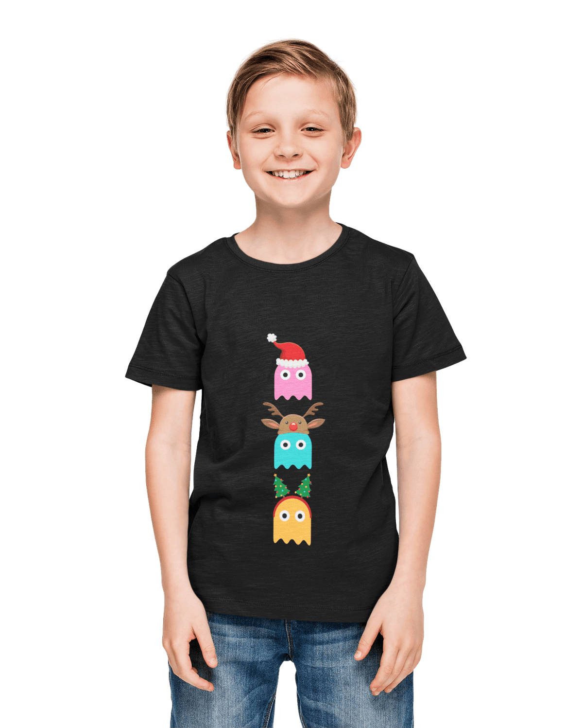 Christmas Ghost Munching Kids T-Shirt product image 1