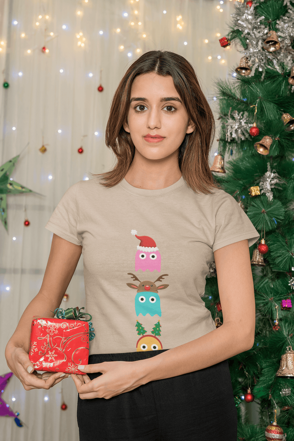 Christmas Ghost Munching Womens T-Shirt product image 7