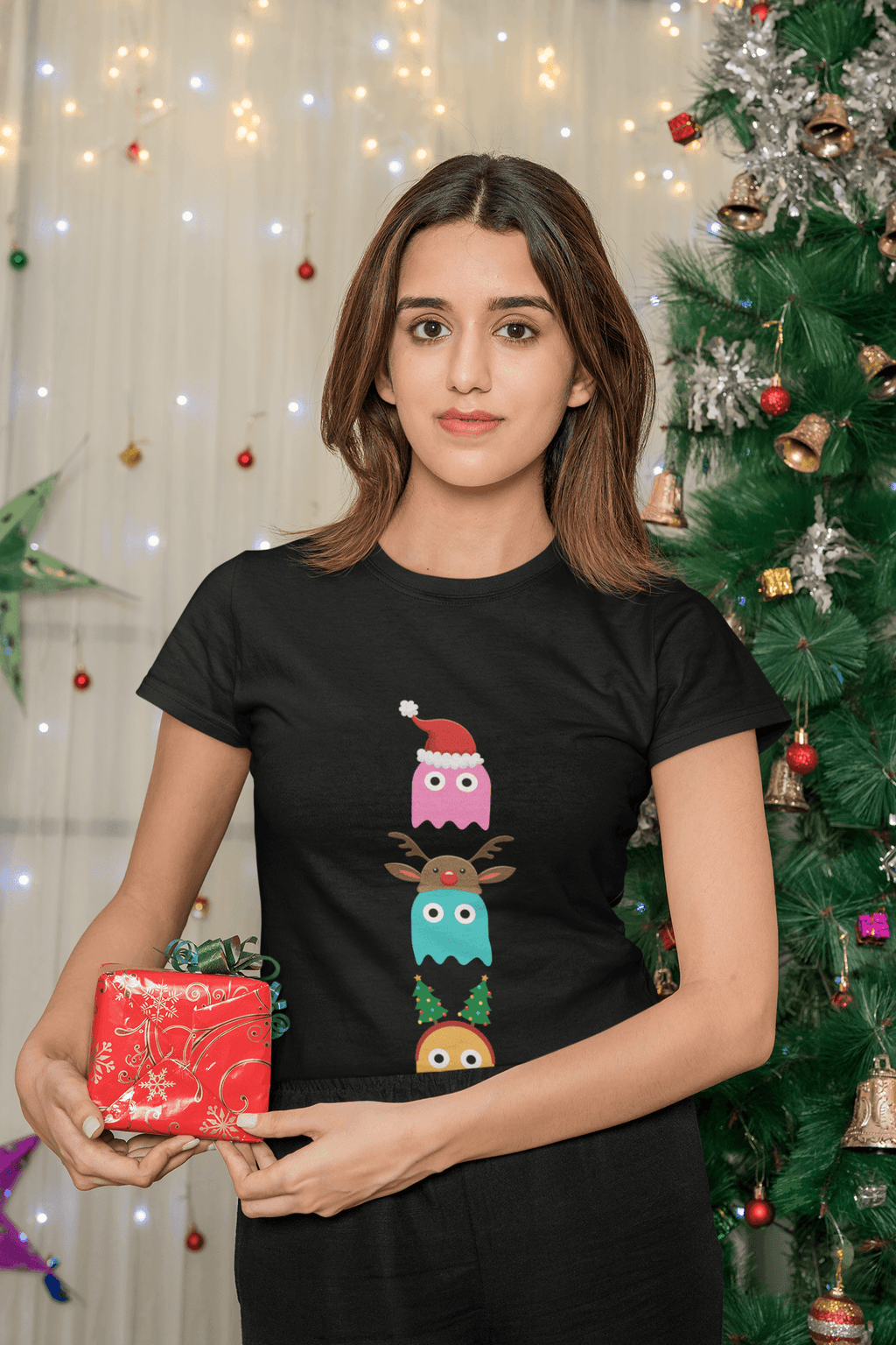 Christmas Ghost Munching Womens T-Shirt product image 2