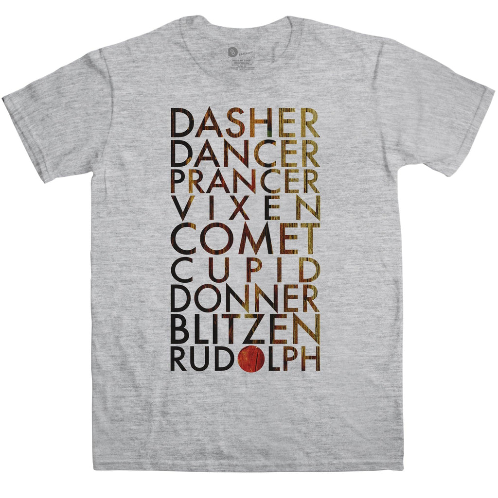 Christmas Men's Reindeer Names T-Shirt product image 2