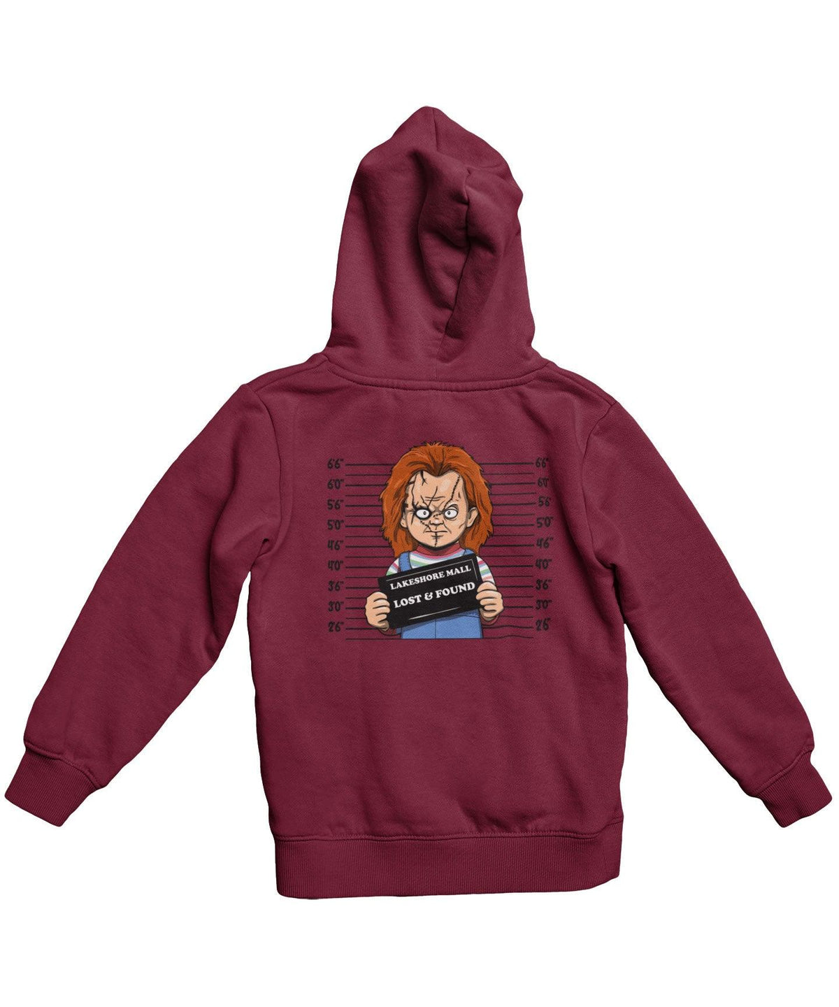 Chucky Mugshot Horror Film Tribute Adult Back Printed Hoodie product image 4