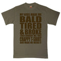 Dads Gift Bald Tired And Broke T-Shirt product image 1