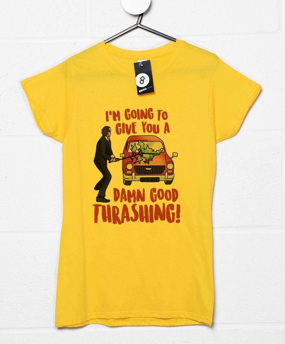 Damn Good Thrashing Fitted Womens T-Shirt product image 1