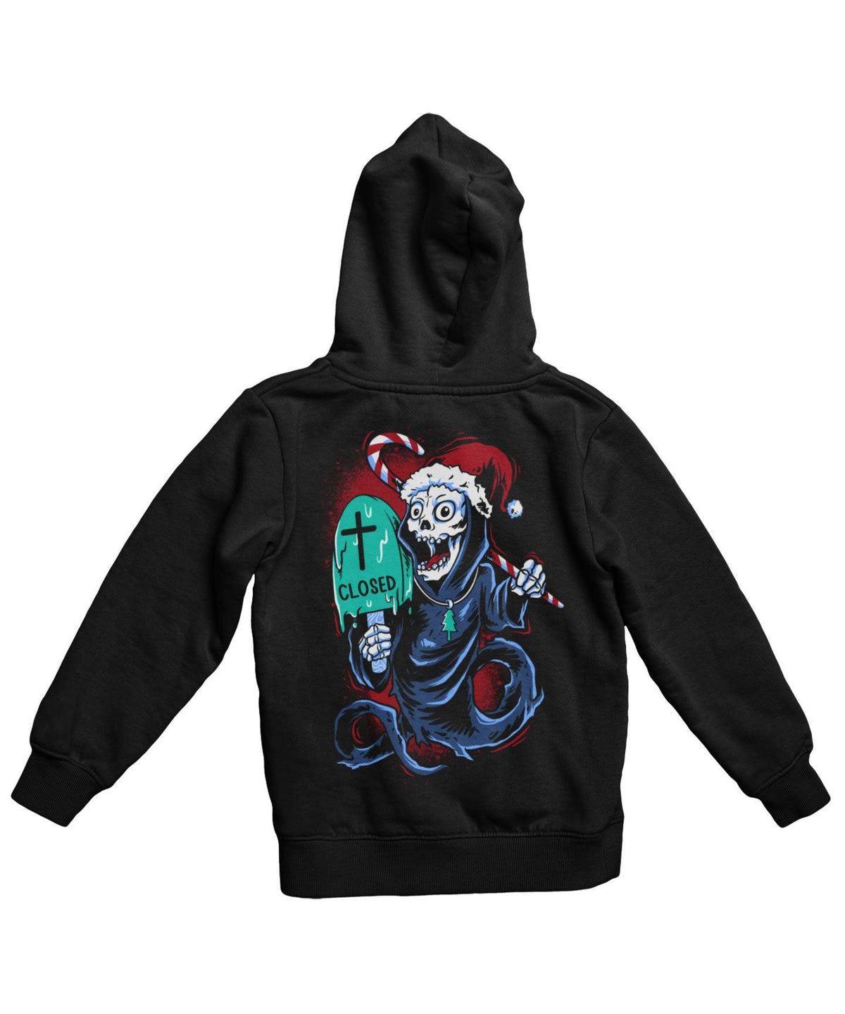 Death Free Day Of Santa Back Printed Christmas Hoodie product image 3