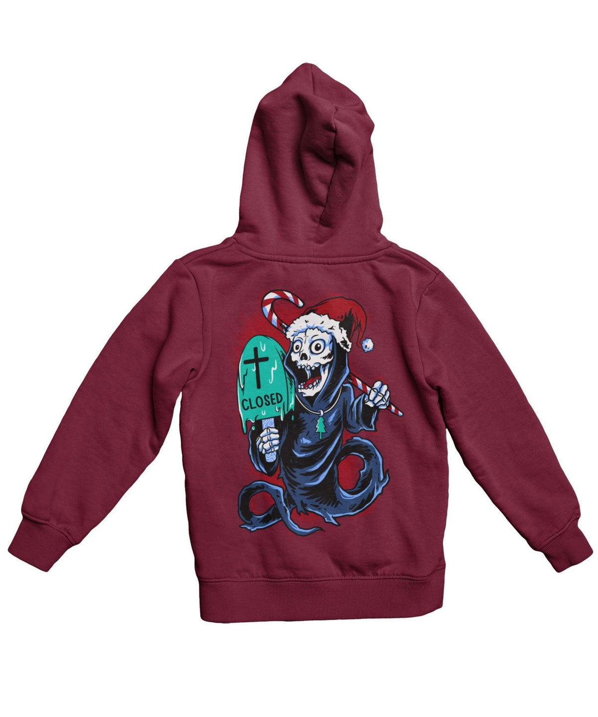 Death Free Day Of Santa Back Printed Christmas Hoodie product image 4