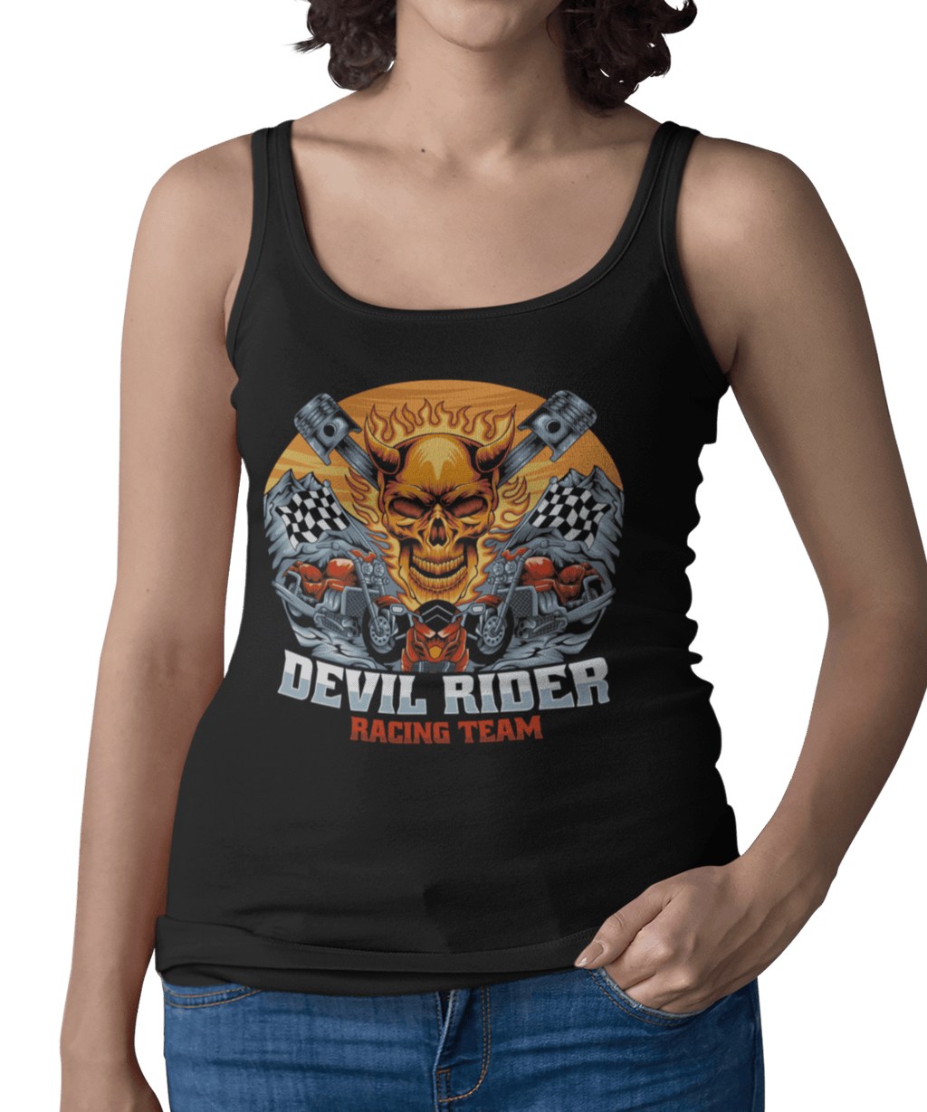 Devil Rider Tattoo Design Adult Womens Vest Top
