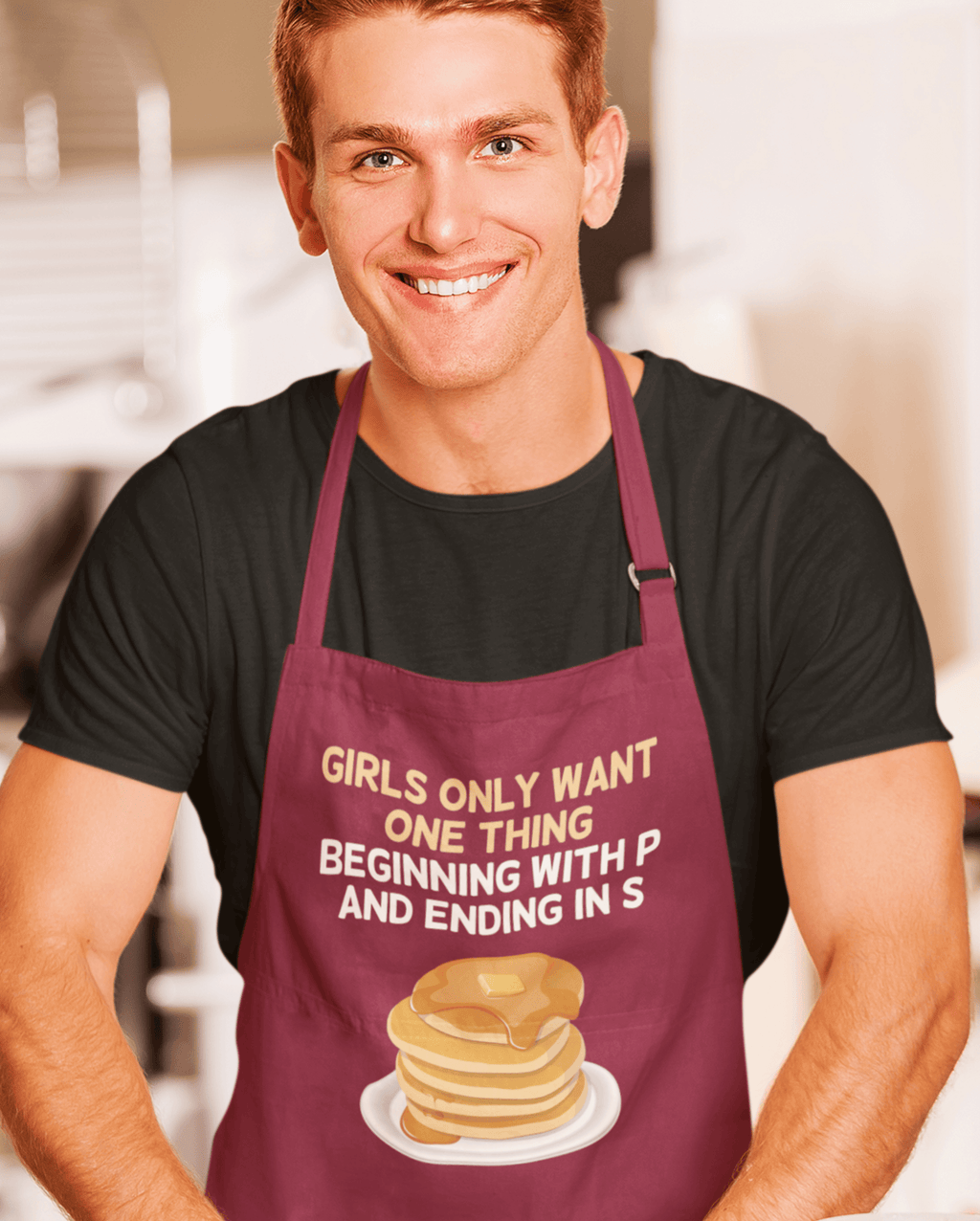 Girls Only Want One Thing Pancake Day Cotton Kitchen Apron