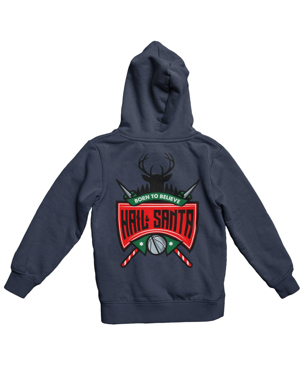 Hail Santa Back Printed Christmas Hoodie product image 2