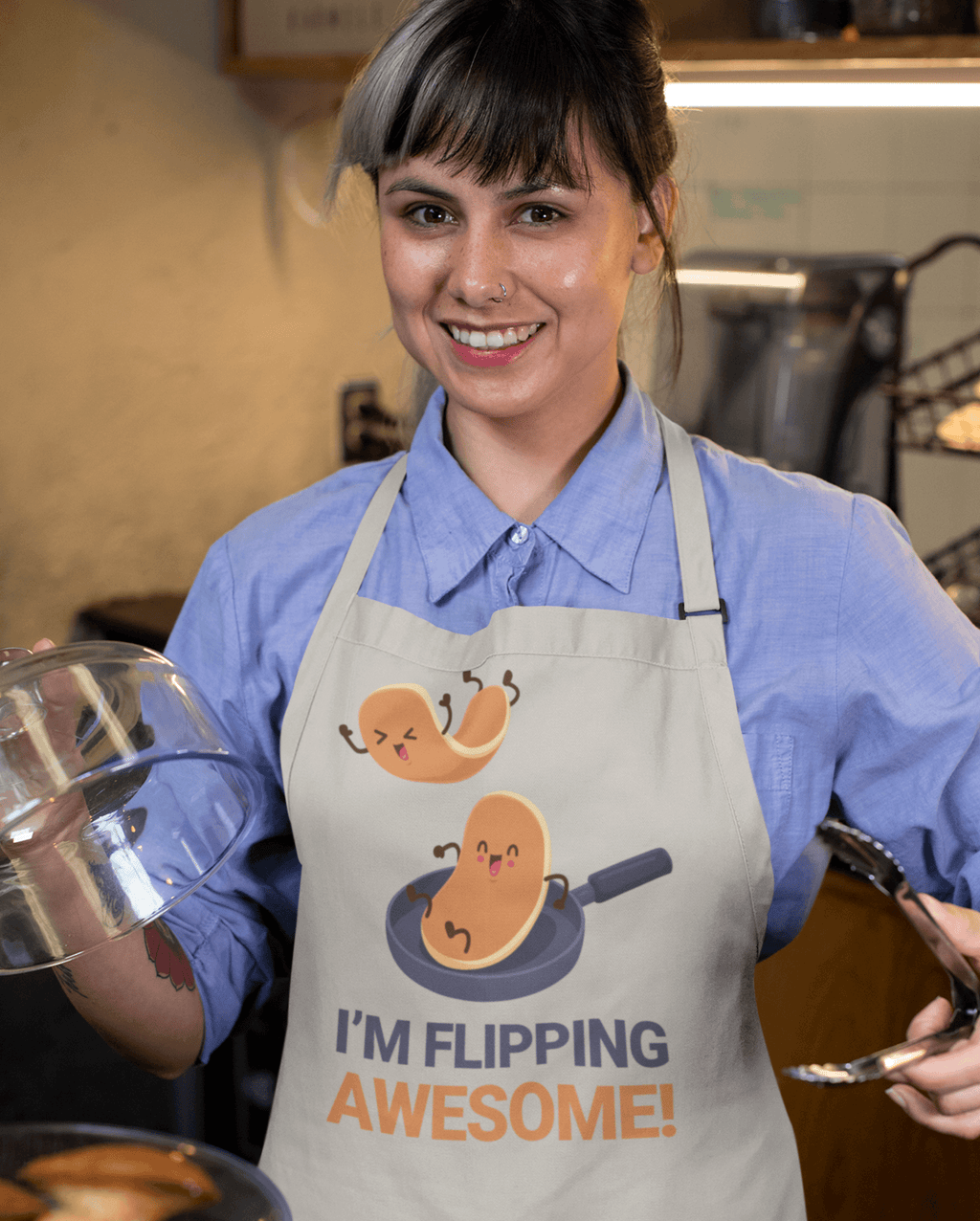 I'm Flipping Awesome Pancake Day Cotton Kitchen Apron