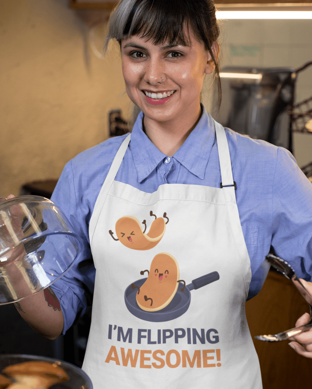 I'm Flipping Awesome Pancake Day Cotton Kitchen Apron