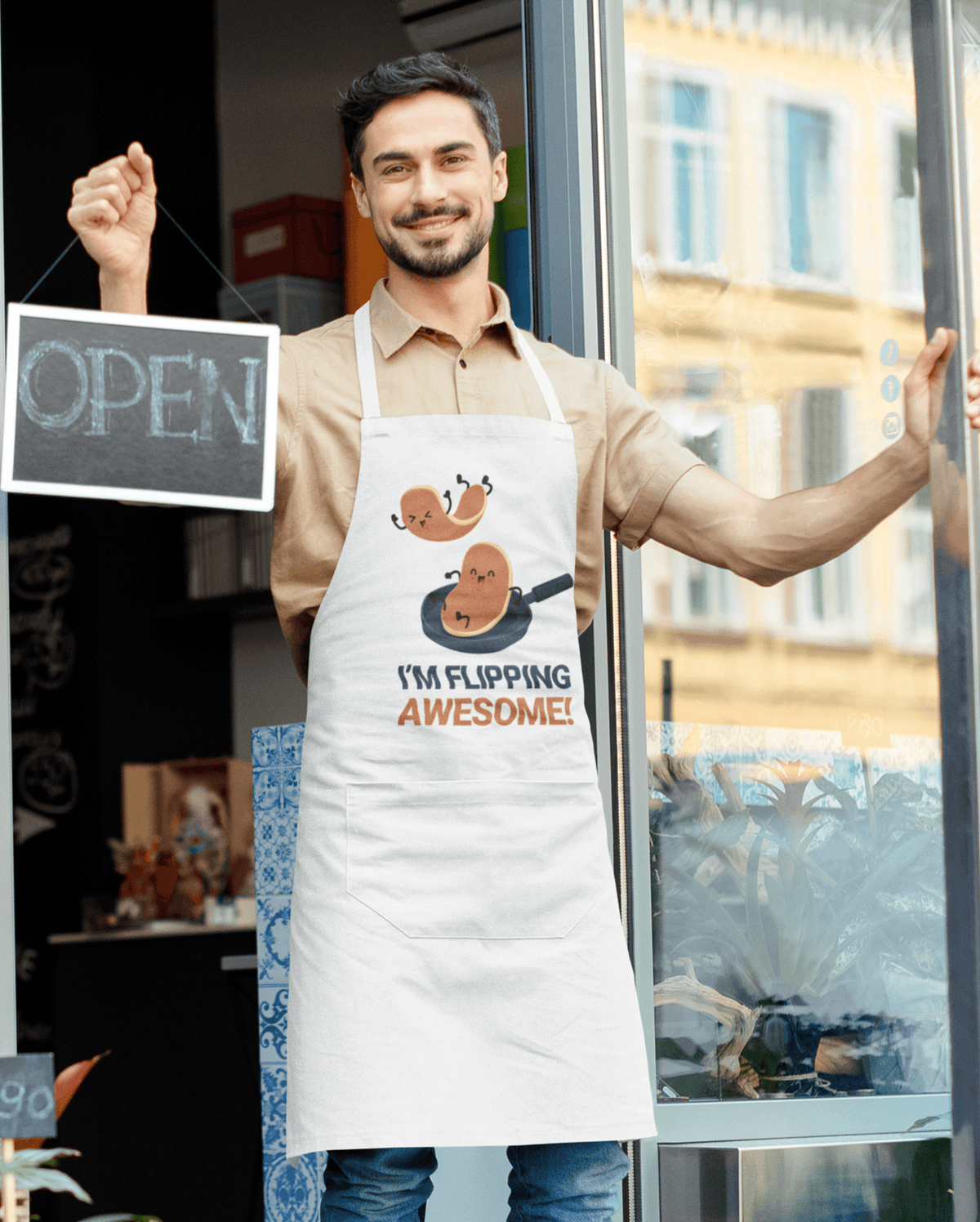 I'm Flipping Awesome Pancake Day Cotton Kitchen Apron