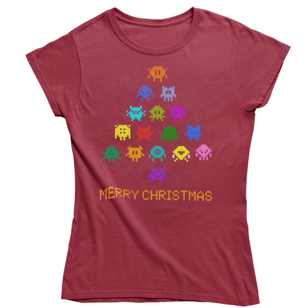 Invaders Christmas Tree Womens T-Shirt product image 8
