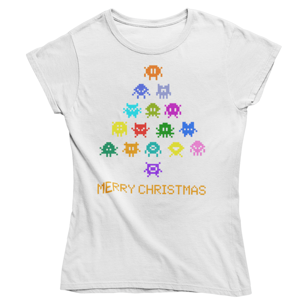 Invaders Christmas Tree Womens T-Shirt product image 13