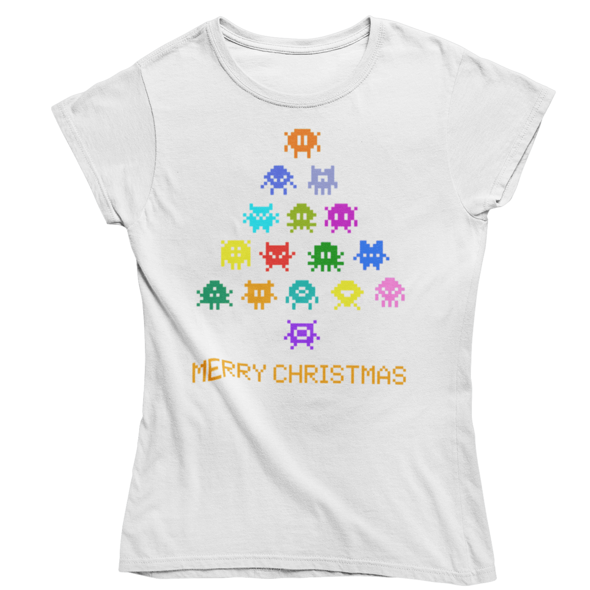 Invaders Christmas Tree Womens T-Shirt product image 13